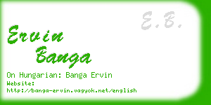 ervin banga business card